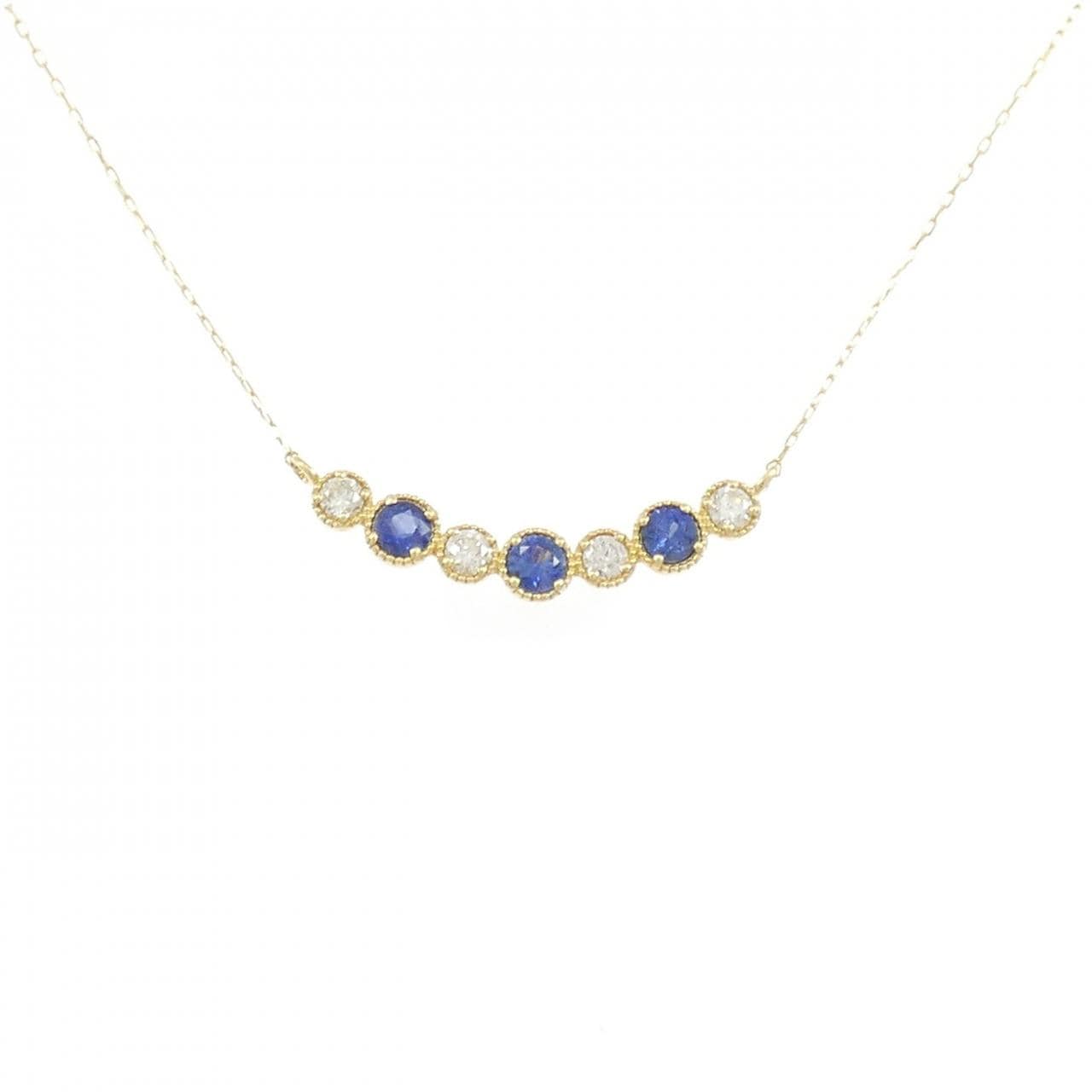 【新品】K18YG サファイヤ ネックレス 0.35CT