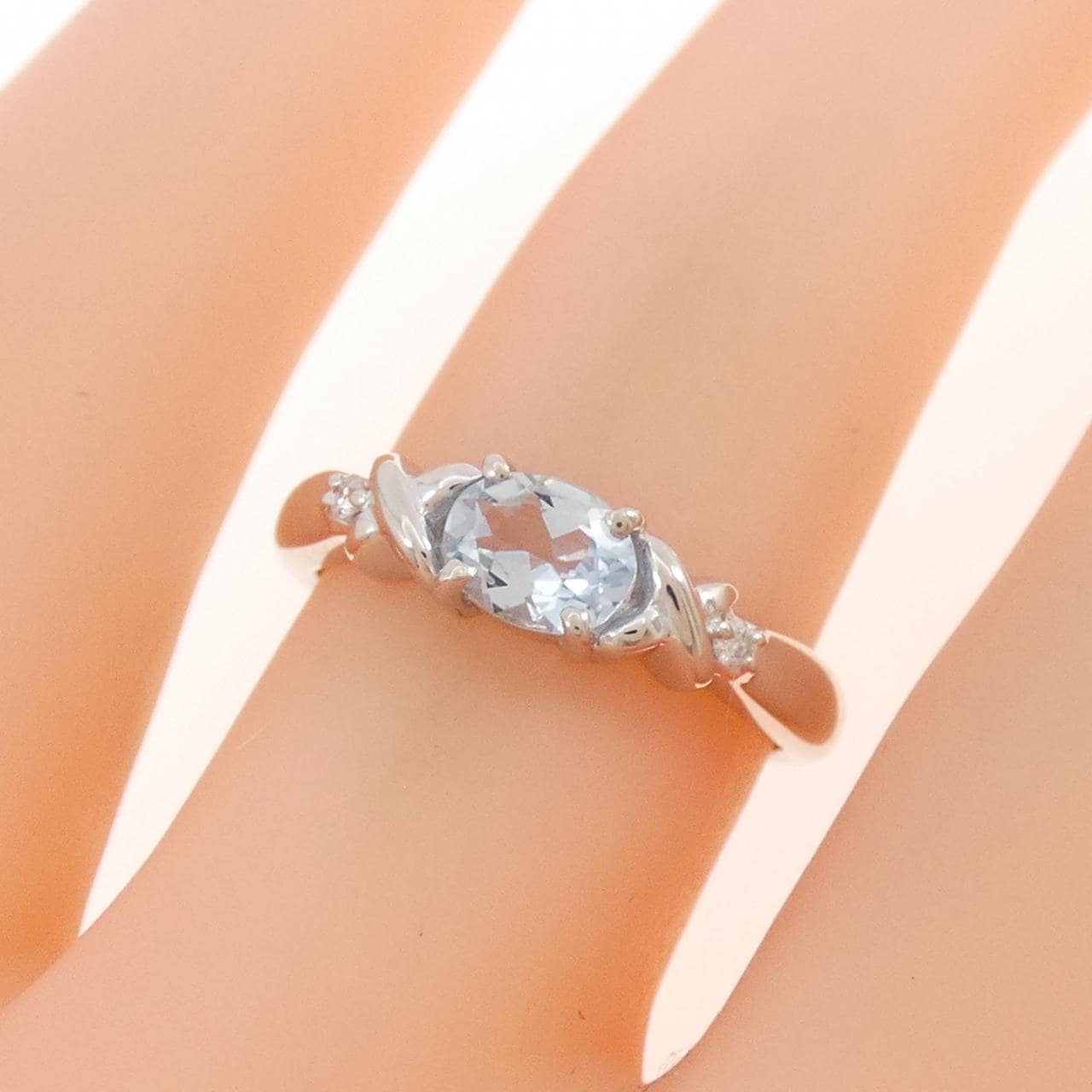 K18WG アクアマリン リング