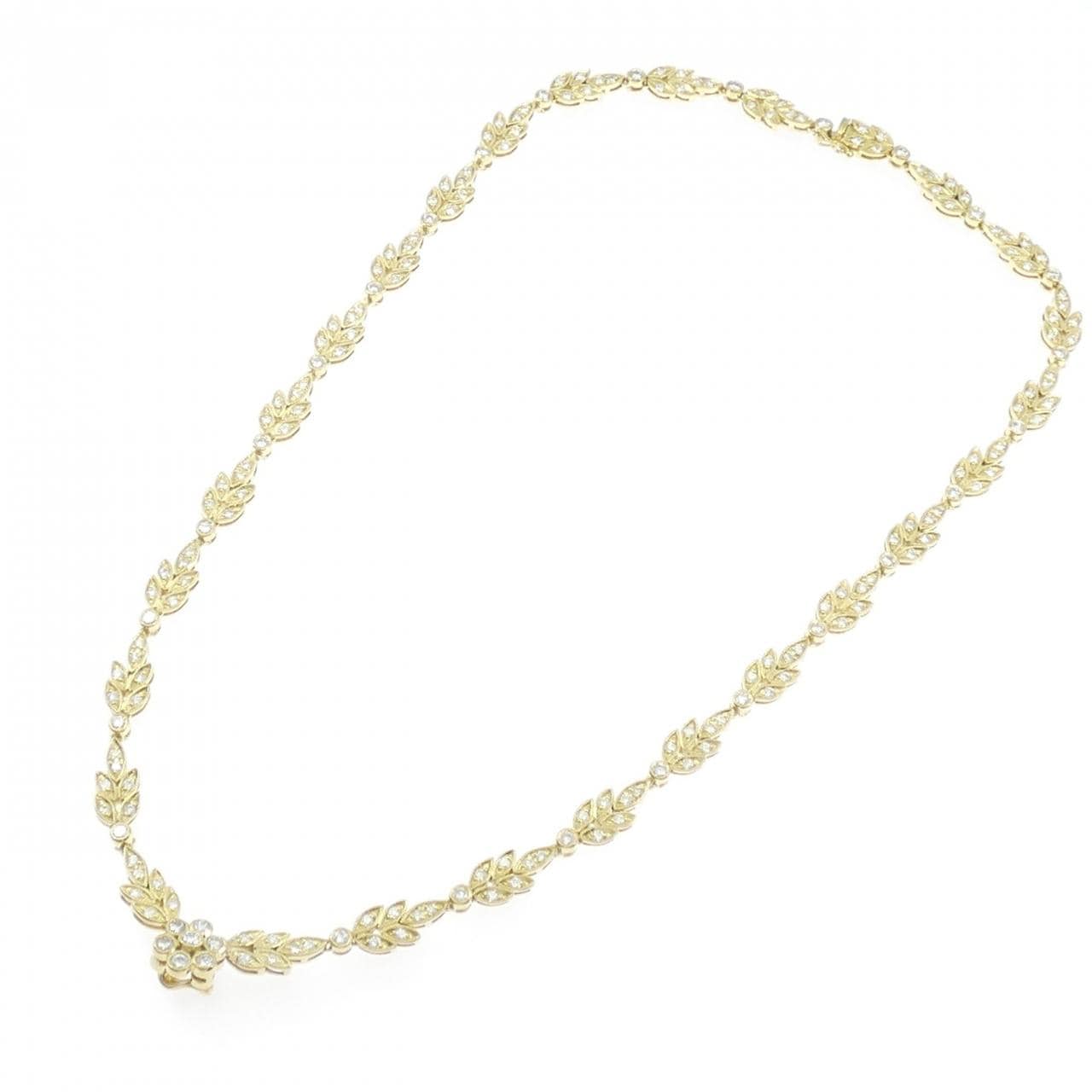 18K黄金钻石项链，3.15克拉