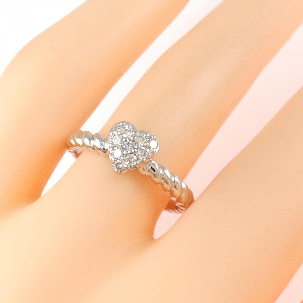 PT900 ハート ダイヤモンド リング 0.16CT