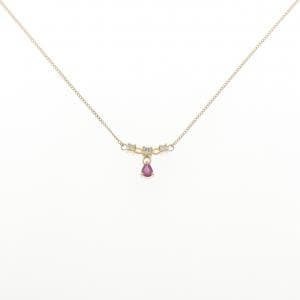 K18YG ルビー ネックレス