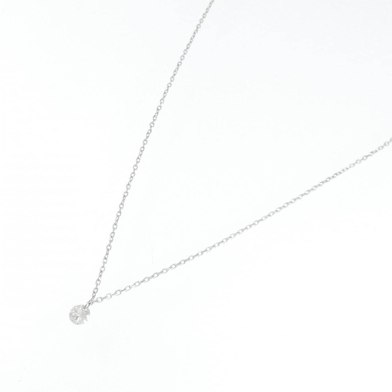 K18WG ソリティア ダイヤモンド ネックレス 0.15CT
