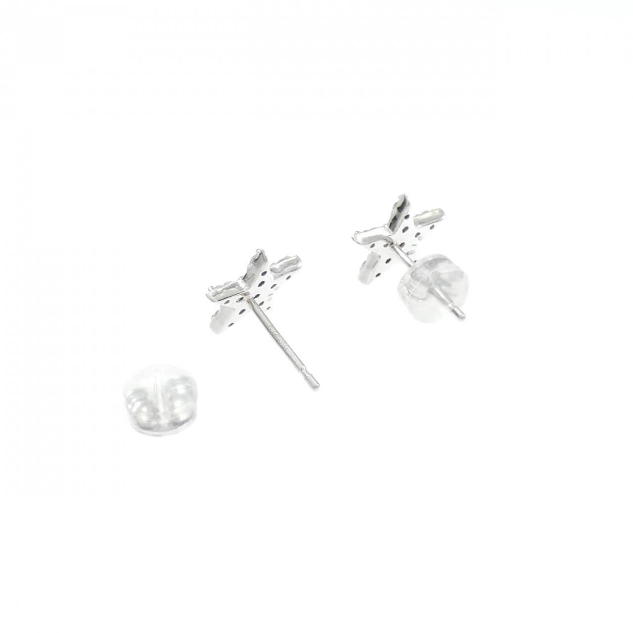K18WG スター ダイヤモンド ピアス 0.32CT