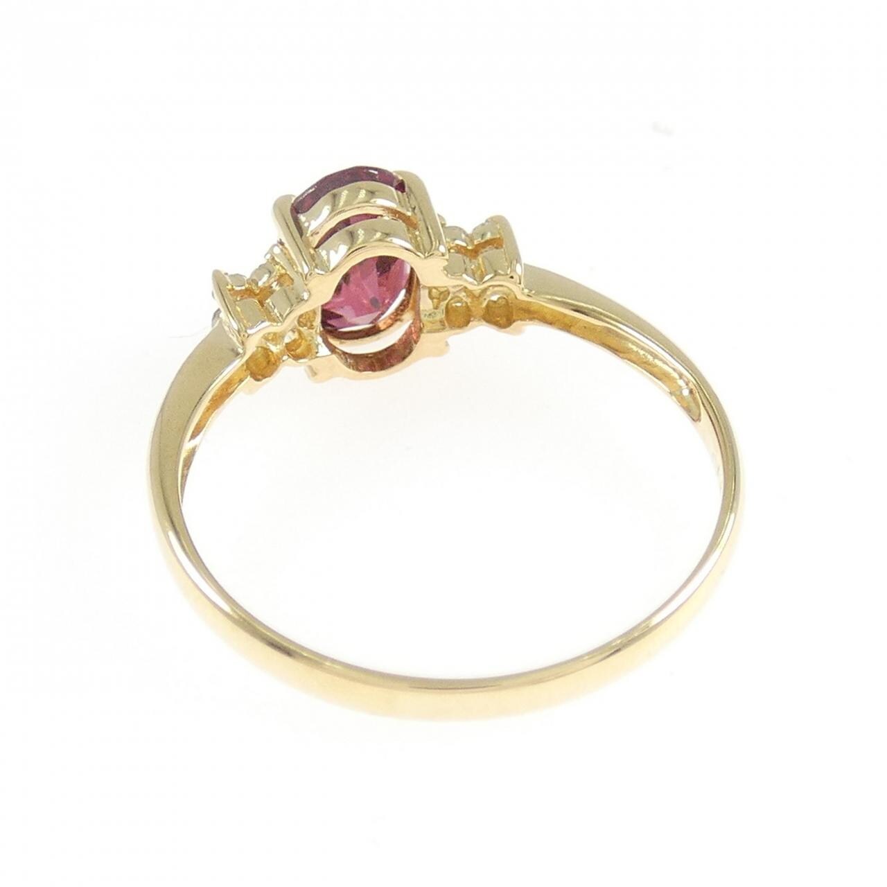 K18YG花石榴石戒指