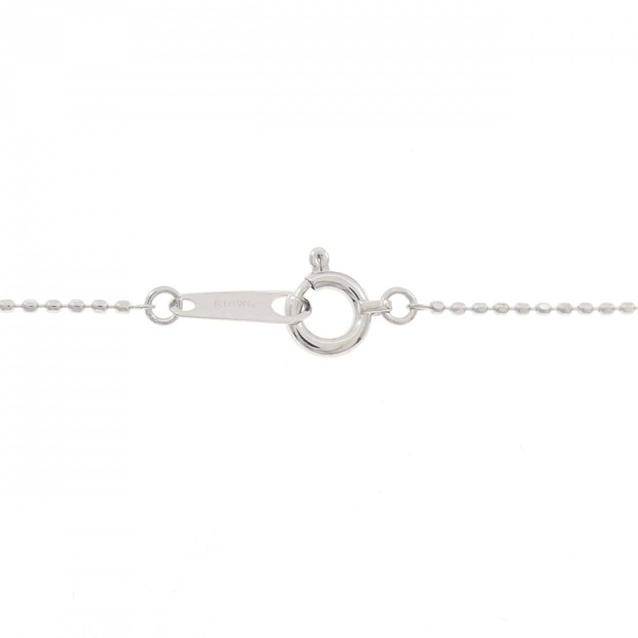 K18WG スリーストーン ダイヤモンド ネックレス 0.05CT
