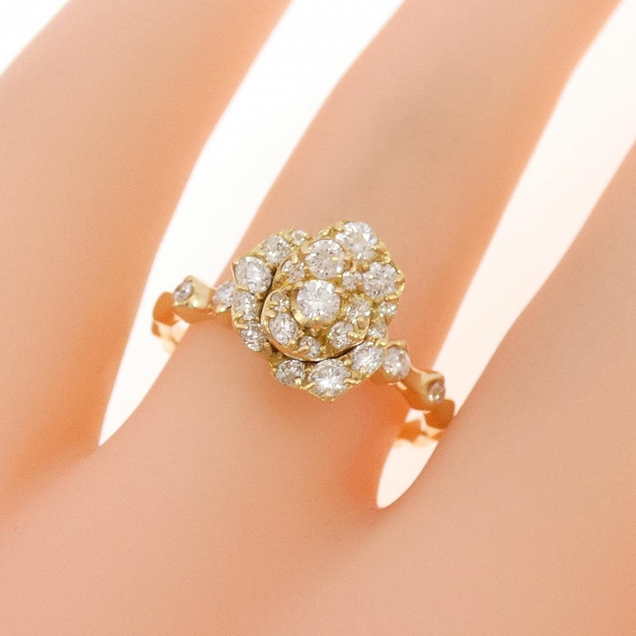 K18YG ローズ ダイヤモンド リング 0.54CT