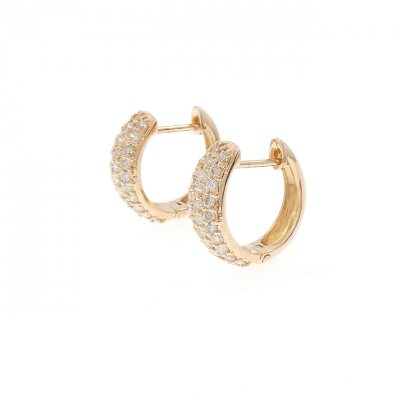 K18PG パヴェ ダイヤモンド ピアス 0.50CT