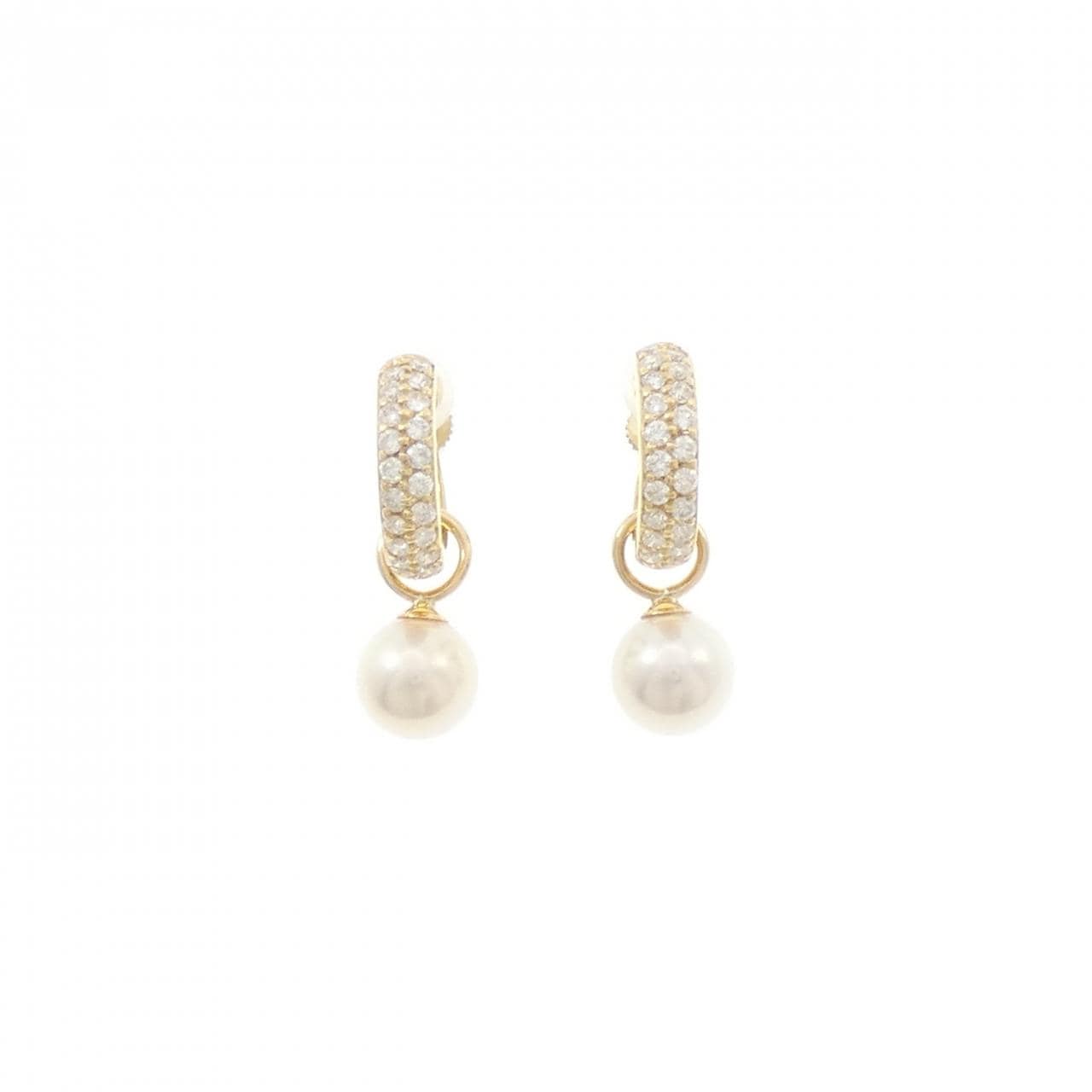 K18YG 2WAY アコヤパール イヤリング 8.0mm