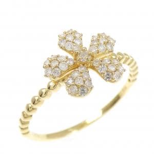 K18YG フラワー ダイヤモンド リング 0.22CT