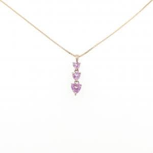 K18PG ハート サファイヤ ネックレス