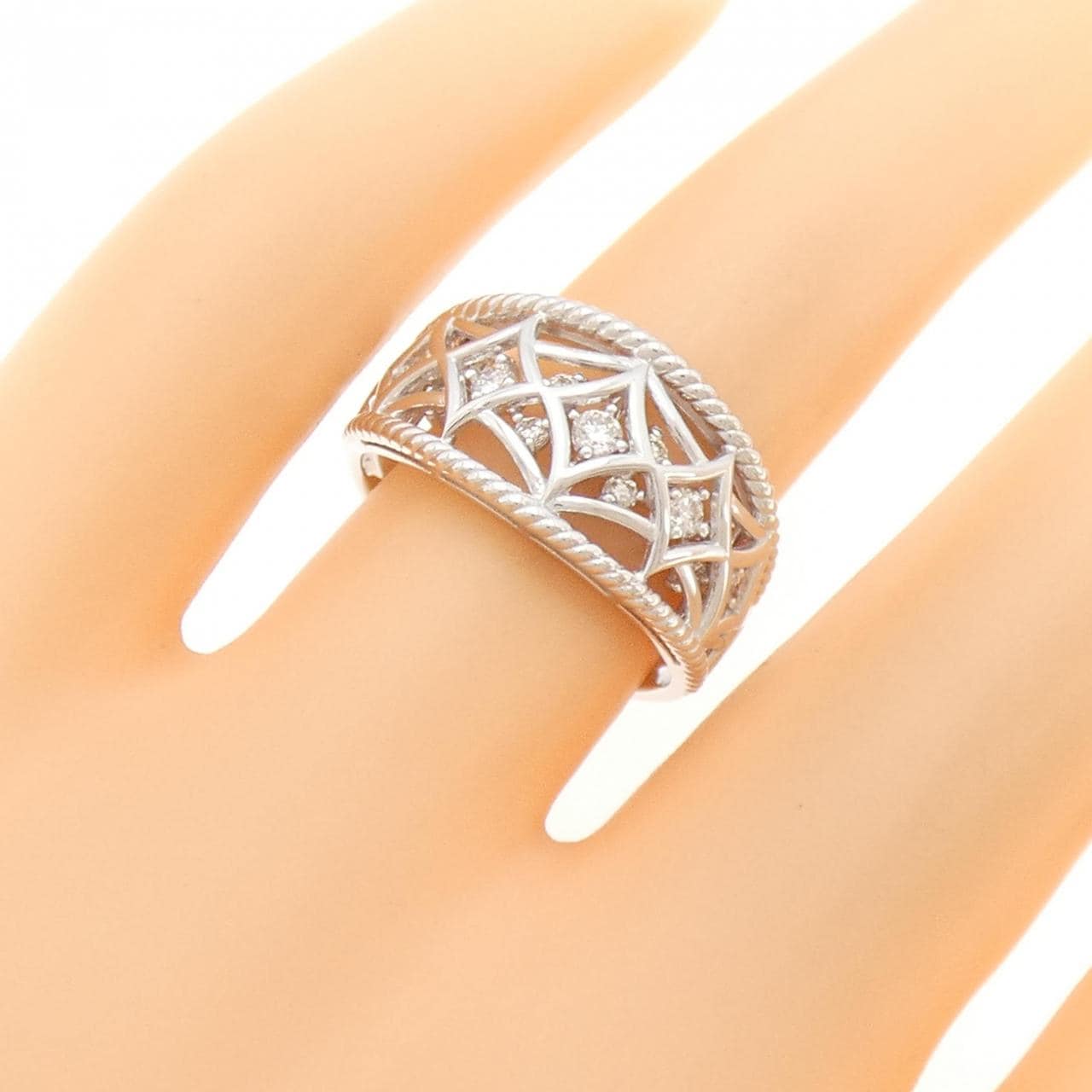 K18WG ダイヤモンド リング 0.25CT
