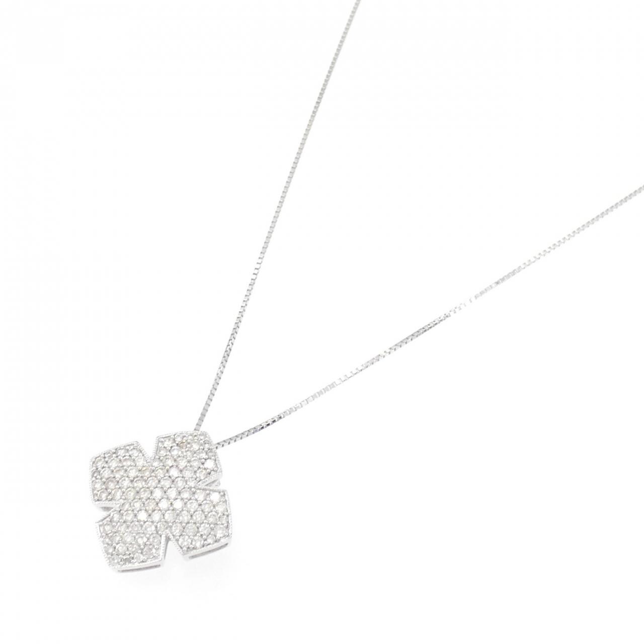 K18WG pave Diamond necklace 1.00CT