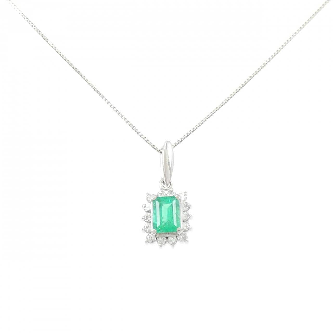 PT900/PT850 エメラルド ネックレス 0.52CT
