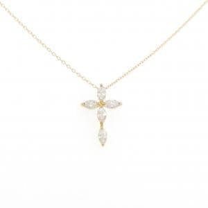 K18YG クロス ダイヤモンド ネックレス 0.39CT