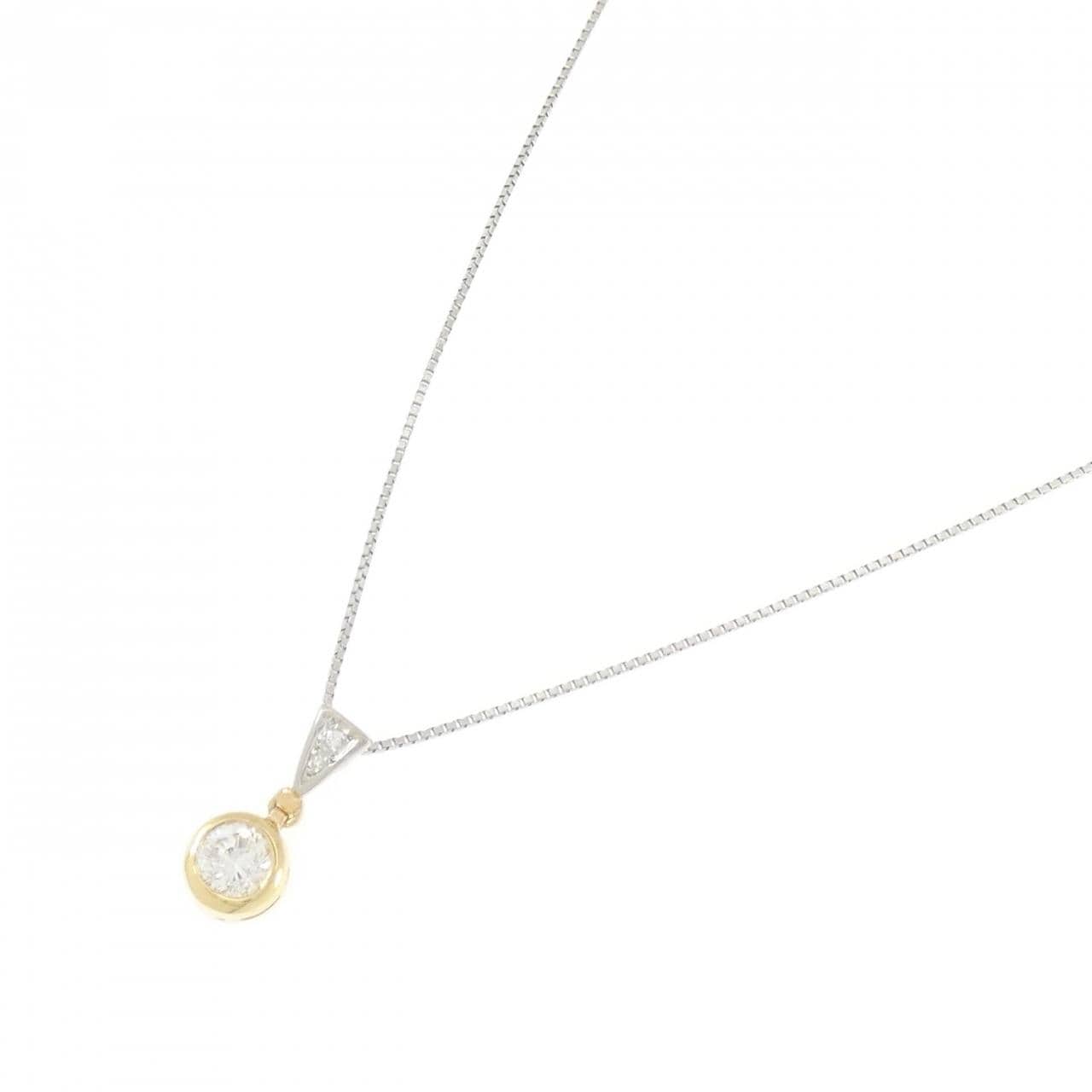 K18YG/PT900/PT850 ダイヤモンド ネックレス 0.515CT