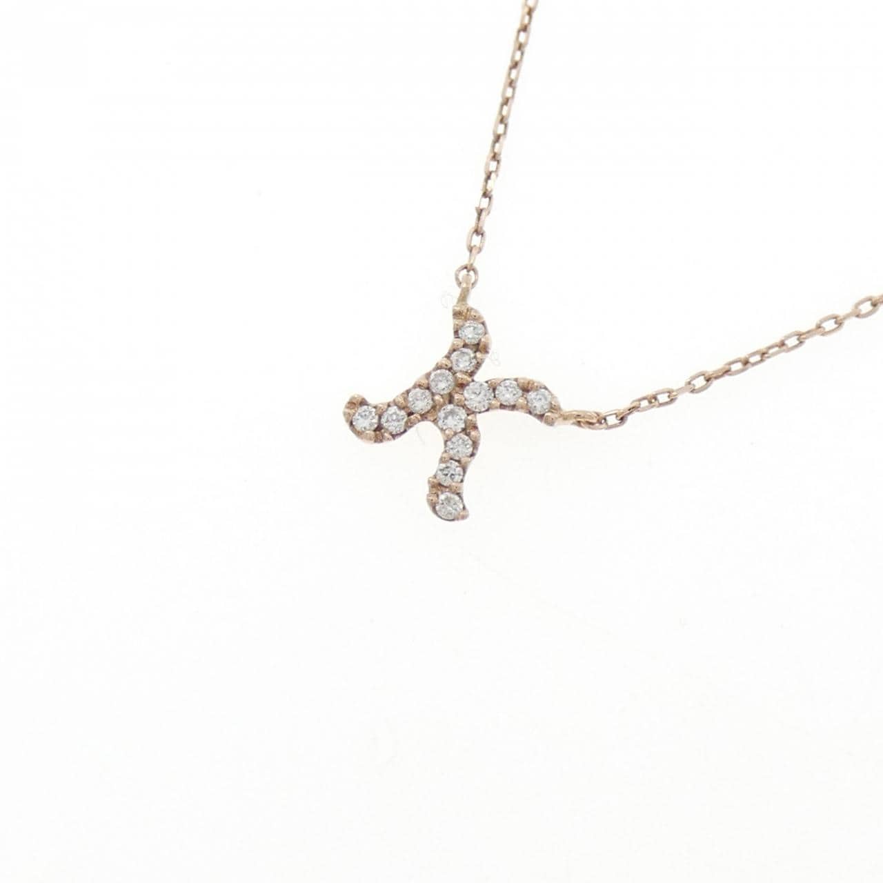 スタージュエリー イニシャル ダイヤモンド ネックレス 0.03CT