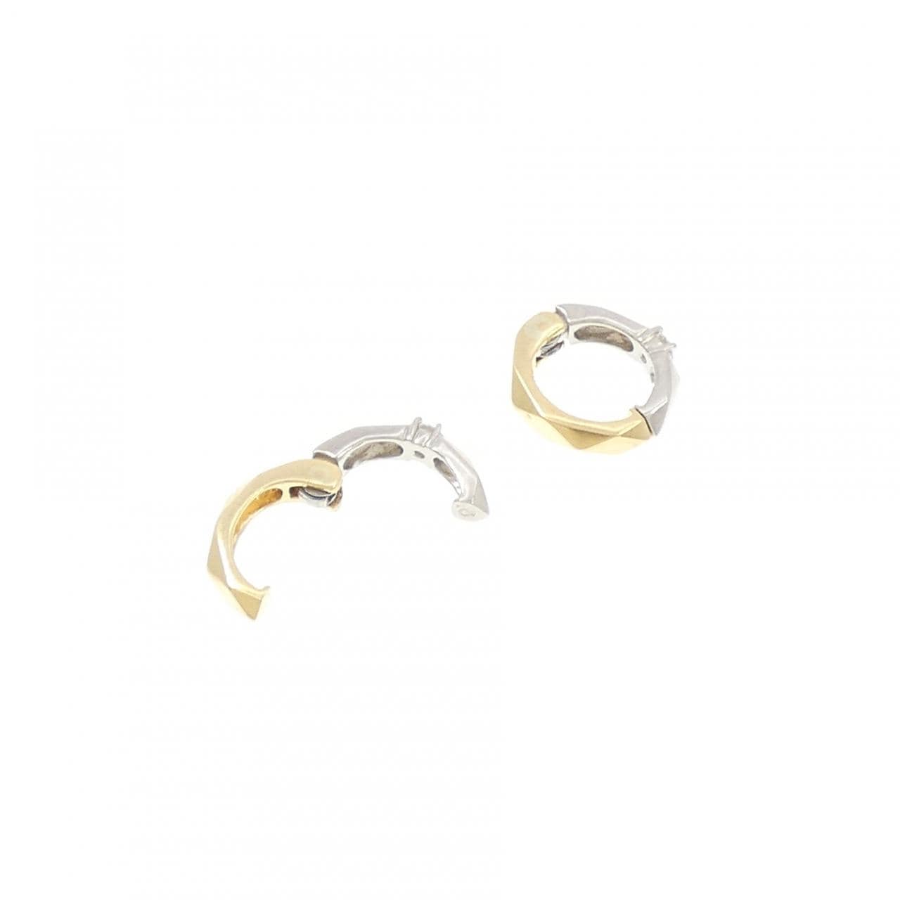 K18YG/PT900 ダイヤモンド イヤリング 0.06CT