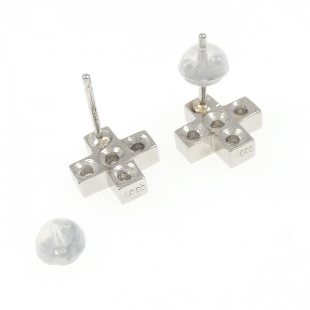 PT900 クロス ダイヤモンド ピアス 0.614CT