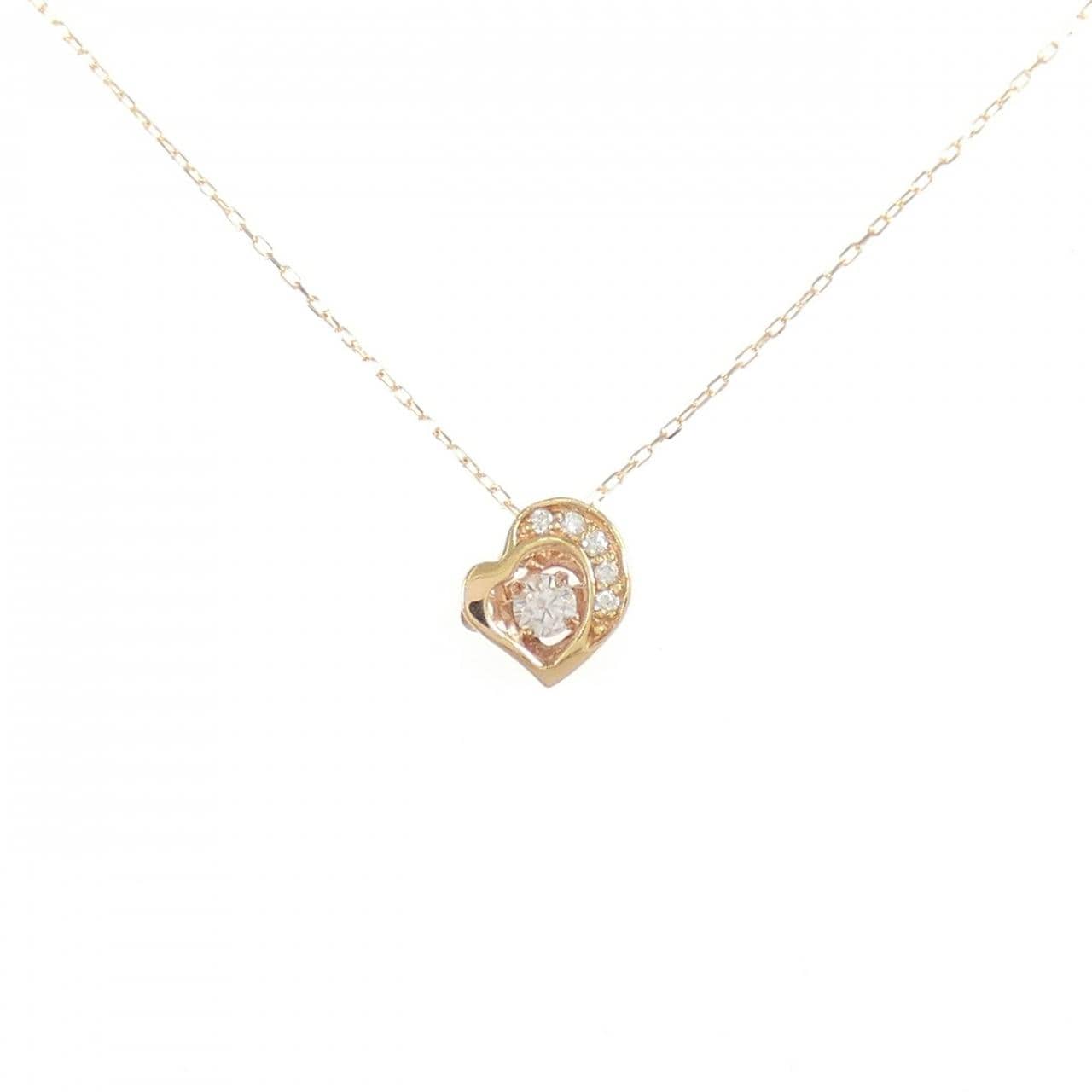 K18PG ハート ダイヤモンド ネックレス 0.05CT