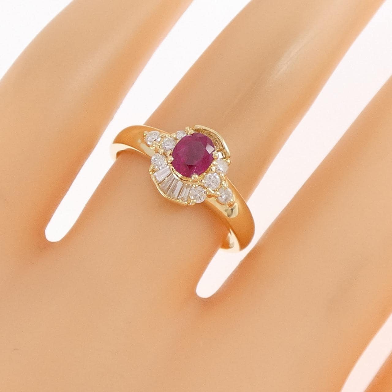 K18YG ルビー リング 0.54CT