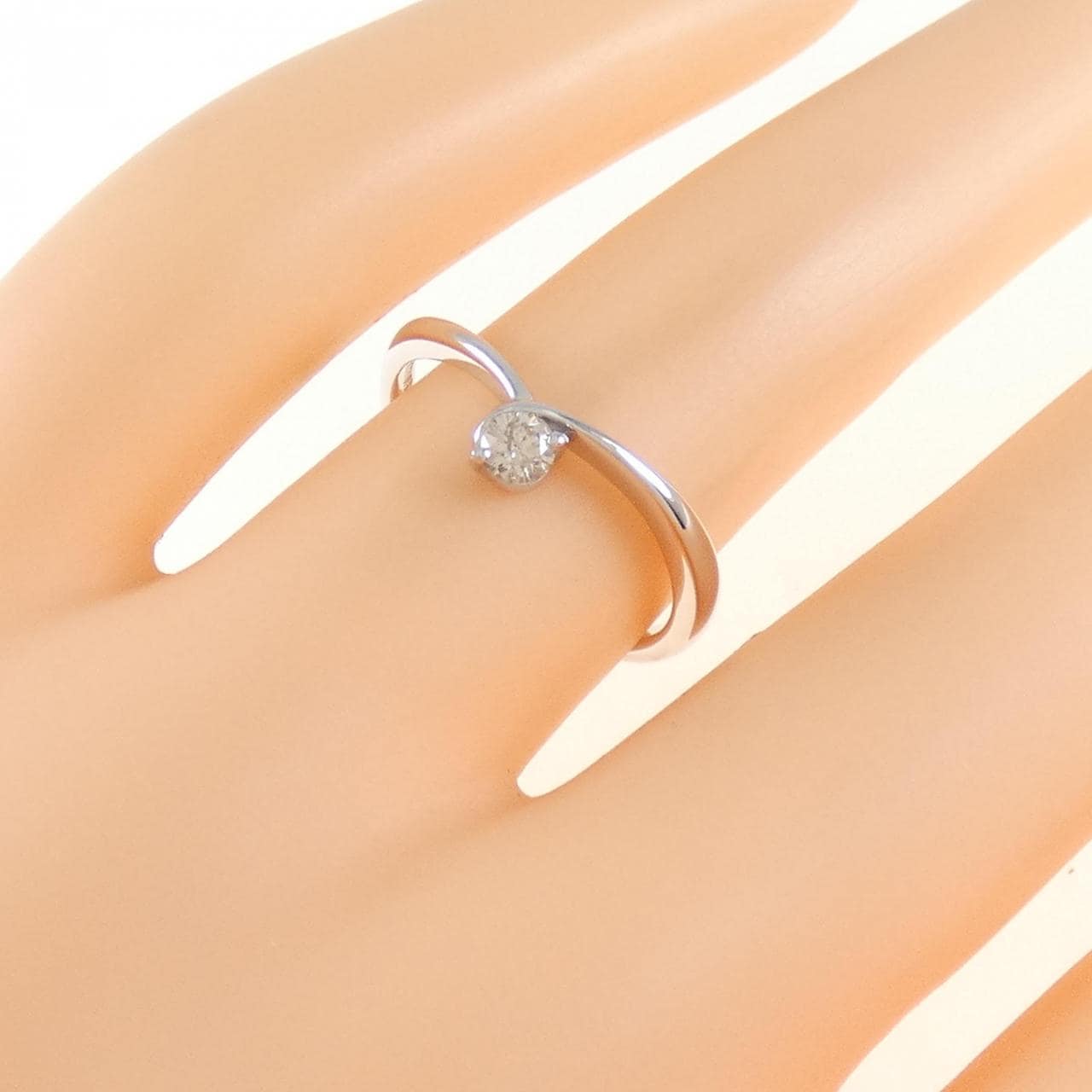 K18WG ダイヤモンド リング 0.10CT