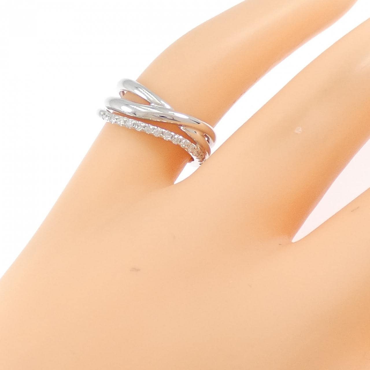 K18WG ダイヤモンド ピンキーリング 0.10CT