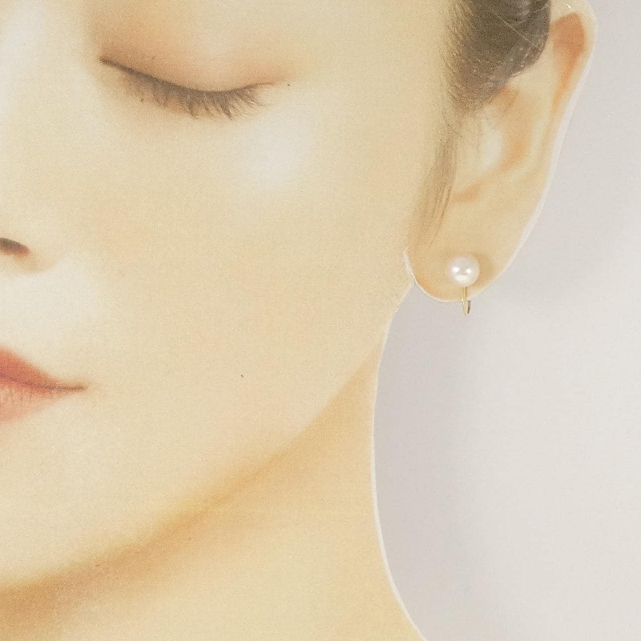 K18YG Akoya pearl earrings 7.4mm