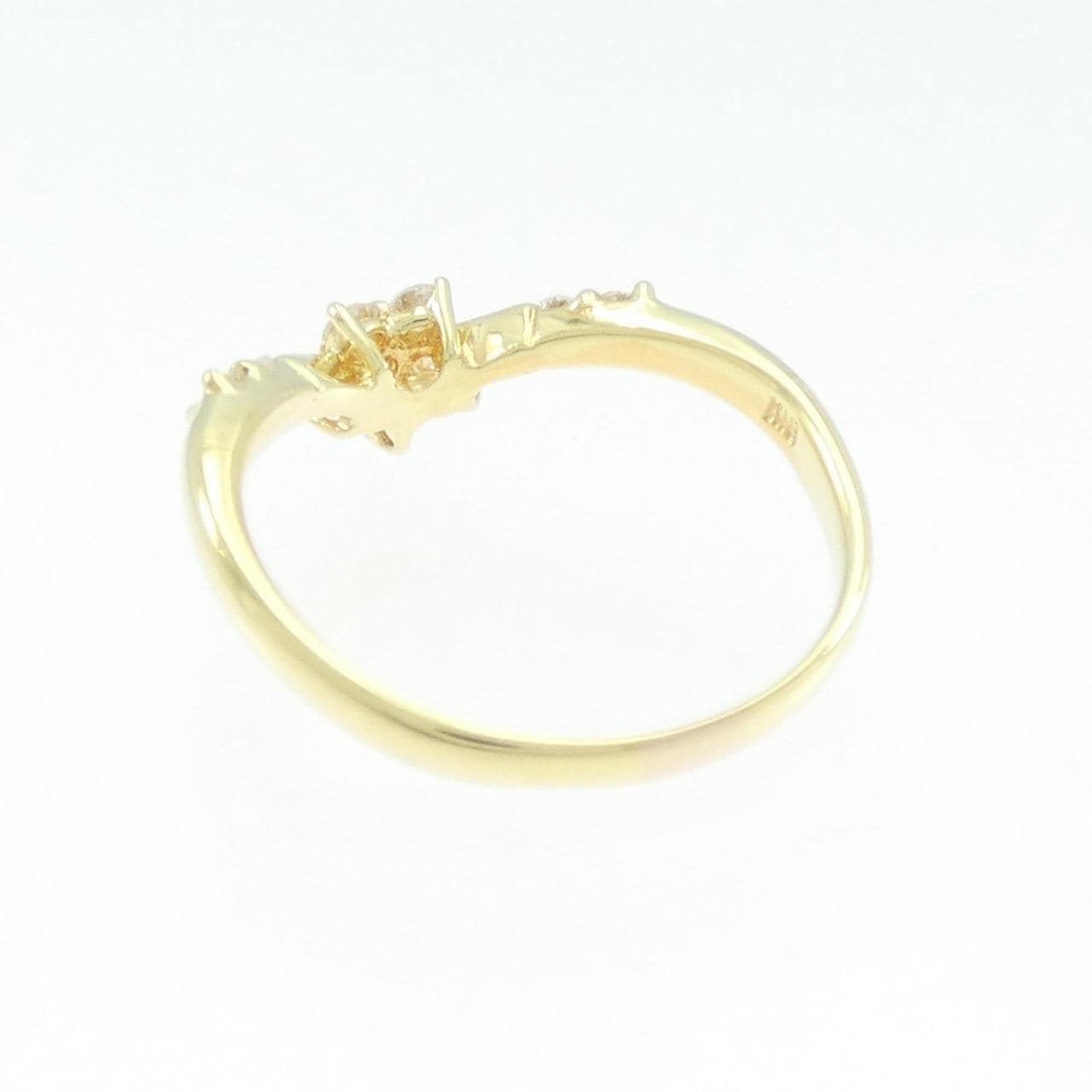 K18YG フラワー ダイヤモンド リング 0.30CT