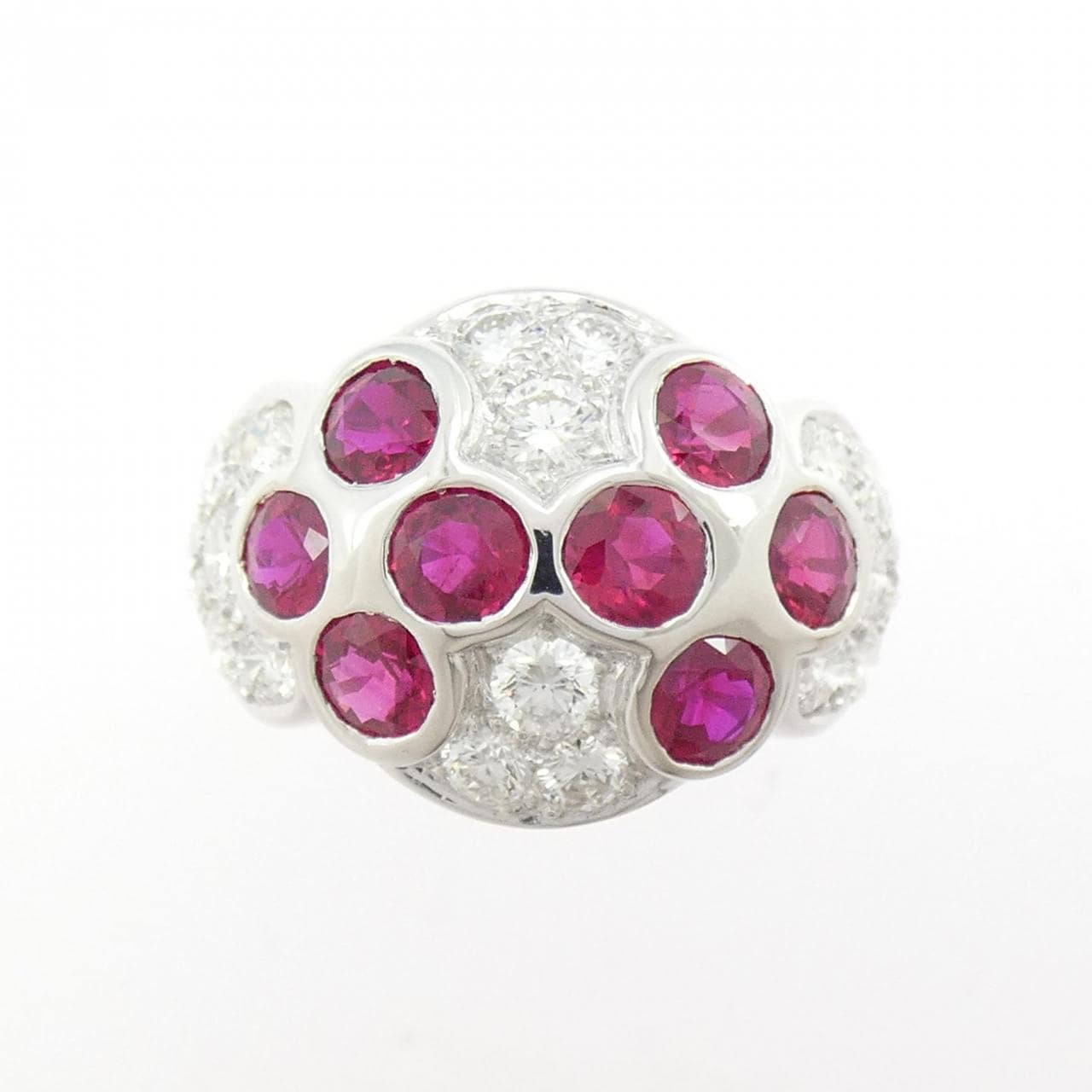 K18WG ルビー リング 2.49CT