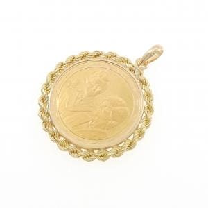 K18YG(枠) コイン ペンダント