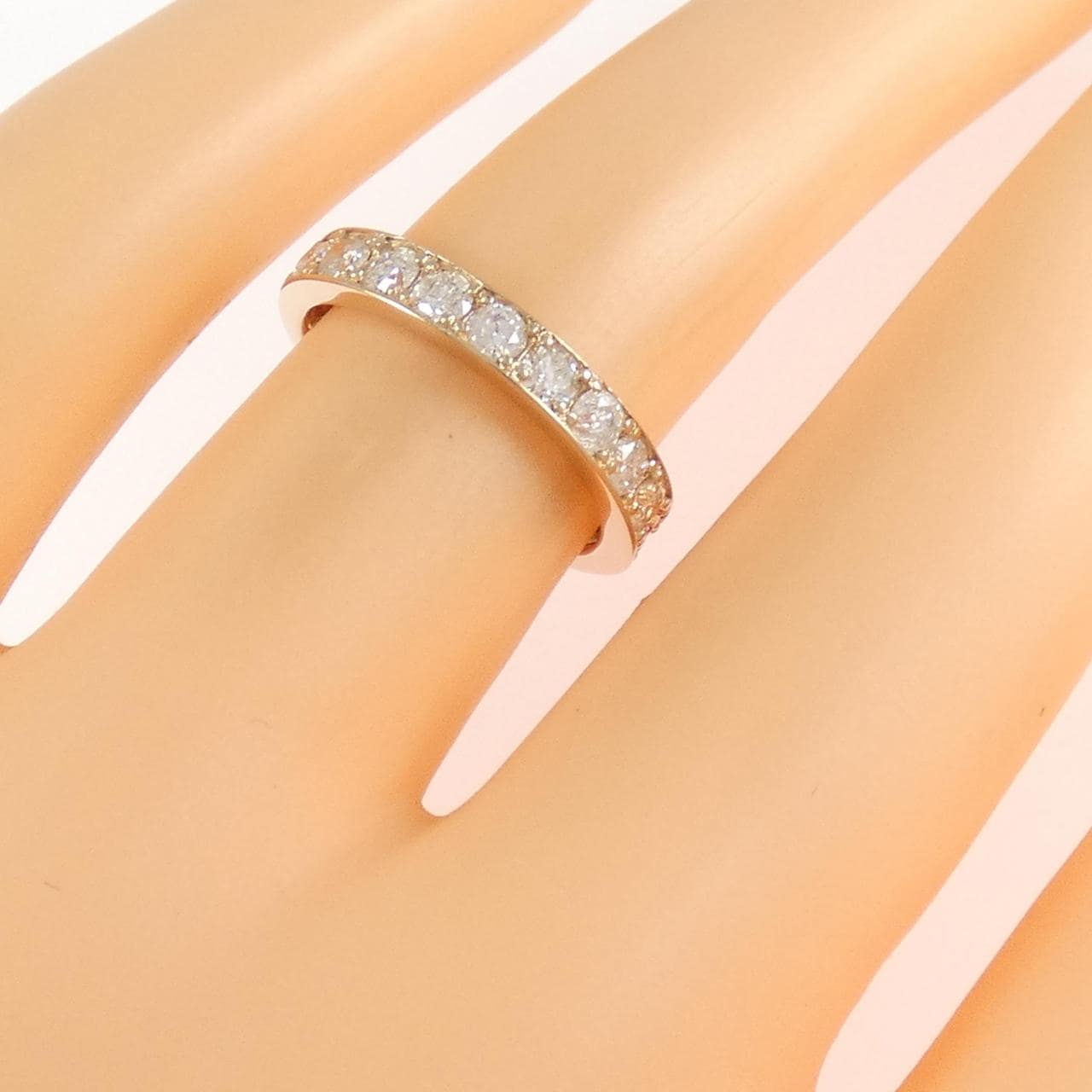 K18PG ハーフエタニティ ダイヤモンド リング 0.67CT