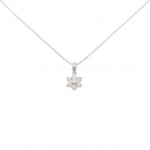 PT900/PT850 フラワー ダイヤモンド ネックレス 0.52CT