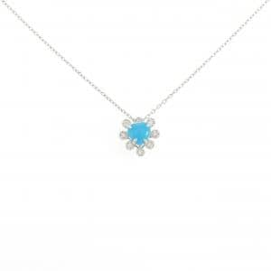 PT900/PT850 ハート ターコイズ ネックレス 0.25CT