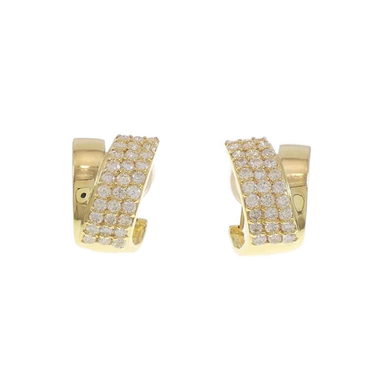 K18YG パヴェ ダイヤモンド ピアス/イヤリング 2.00CT