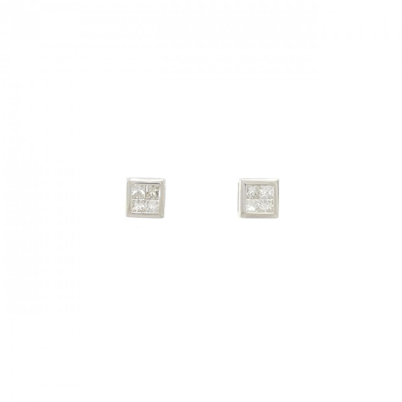 K18WG/750WG ダイヤモンド ピアス 0.28CT