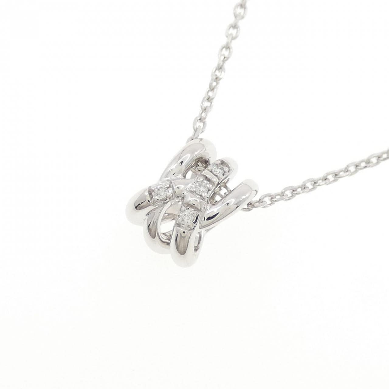 K10WG ダイヤモンド ネックレス 0.03CT