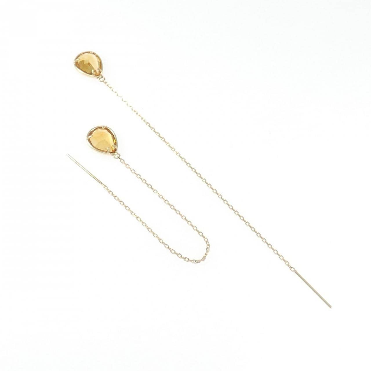 K14YG シトリン ピアス