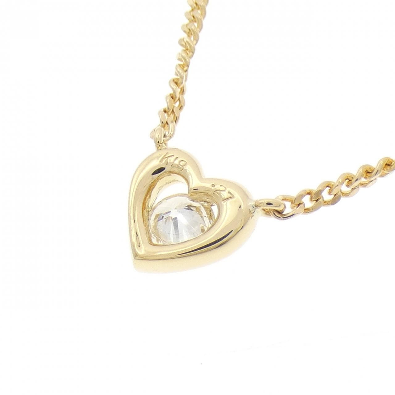 K18YG ハート ダイヤモンド ネックレス 0.27CT
