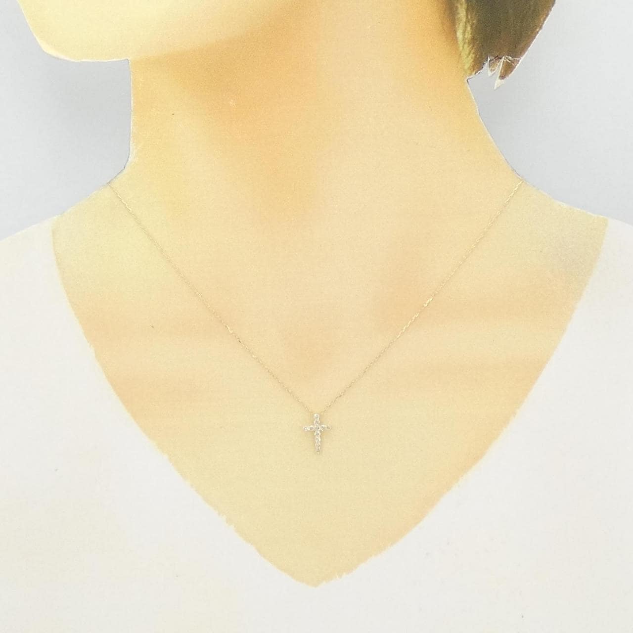 【新品】K18YG クロス ダイヤモンド ネックレス 0.20CT