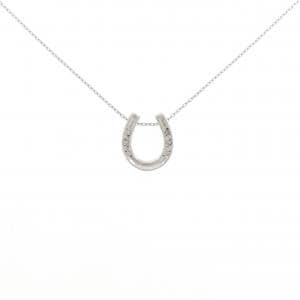 K10WG ホースシュー ダイヤモンド ネックレス 0.02CT