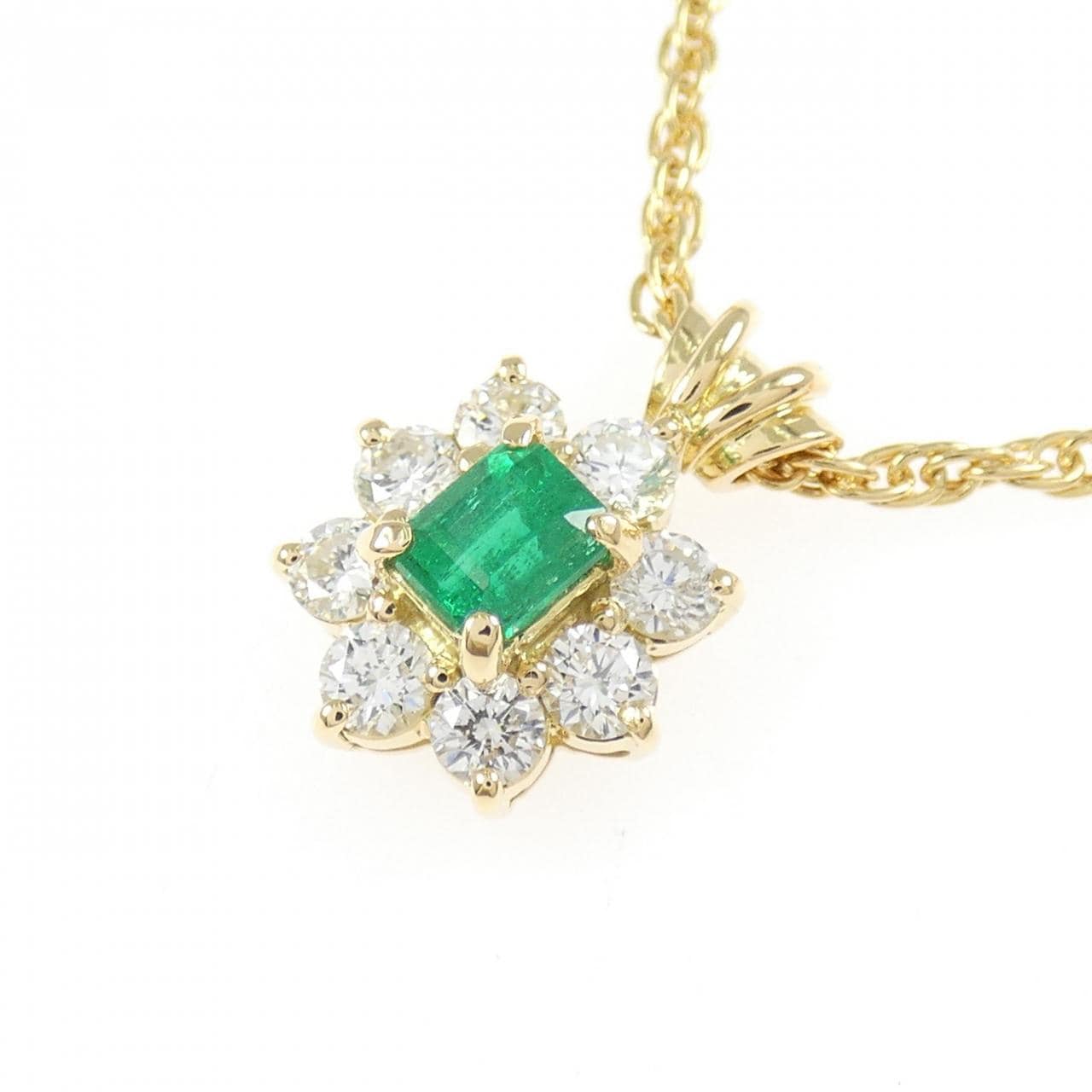 K18YG エメラルド ネックレス 0.35CT