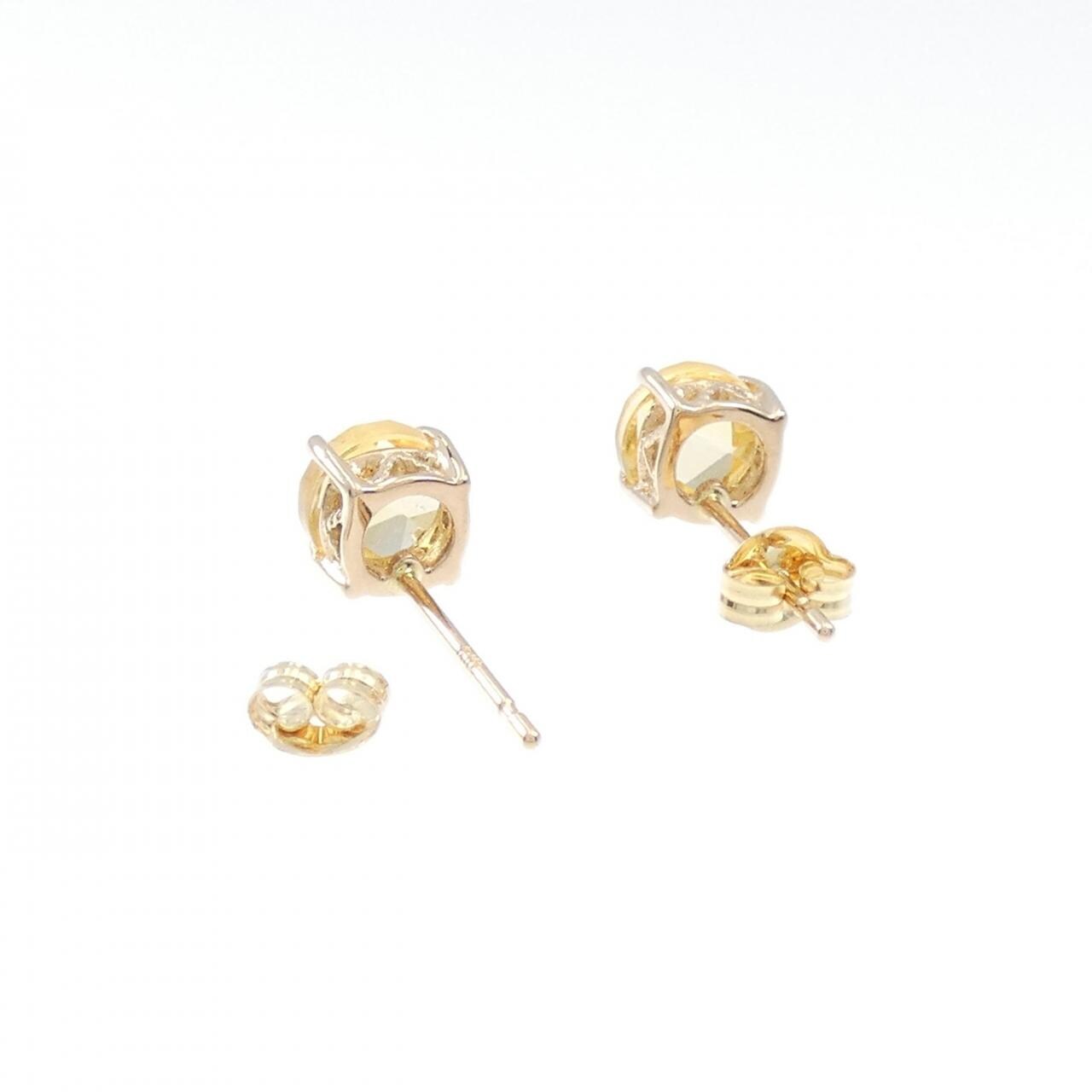 K18YG citrine earrings
