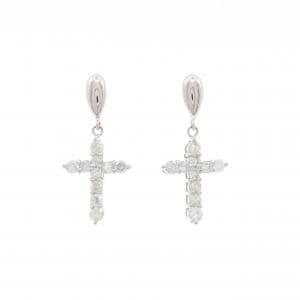 PT900 クロス ダイヤモンド ピアス 1.00CT