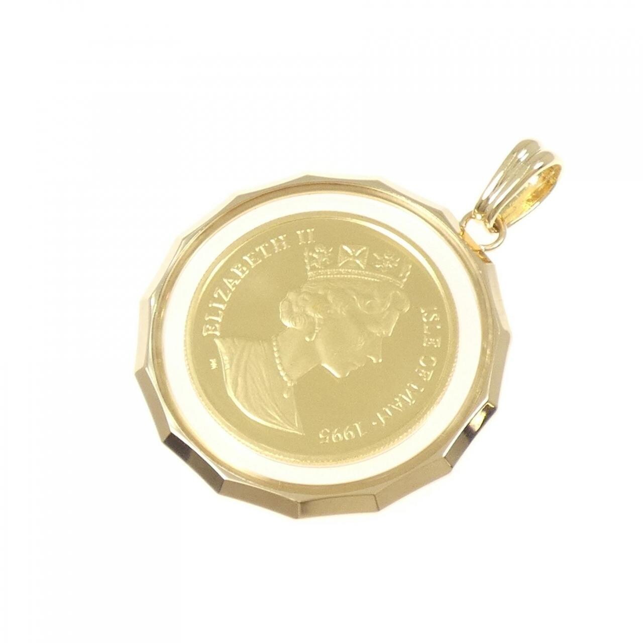 K18YG(枠) コイン ペンダント