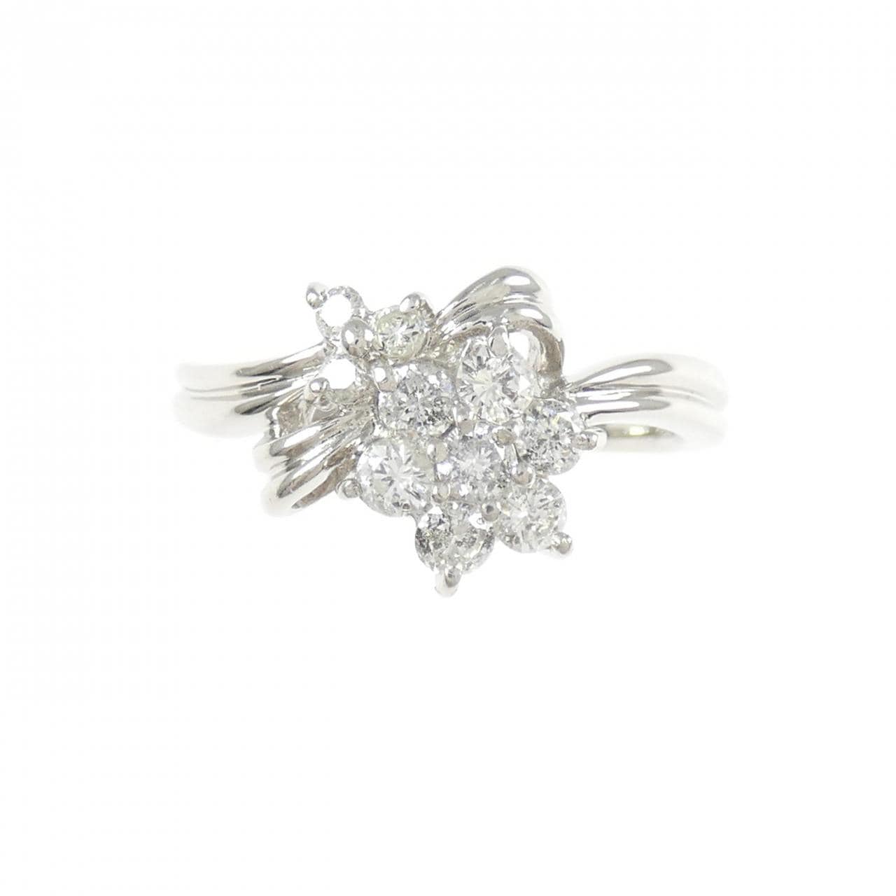 PT900 フラワー ダイヤモンド リング 0.50CT