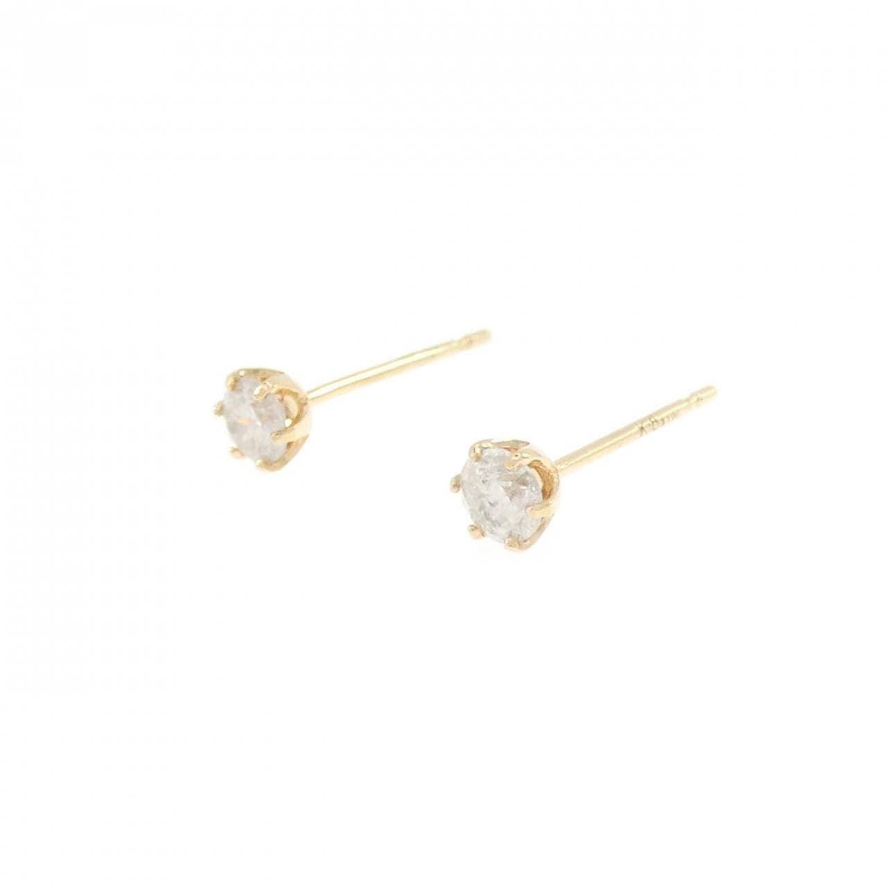 K18YG ソリティア ダイヤモンド ピアス 0.25CT