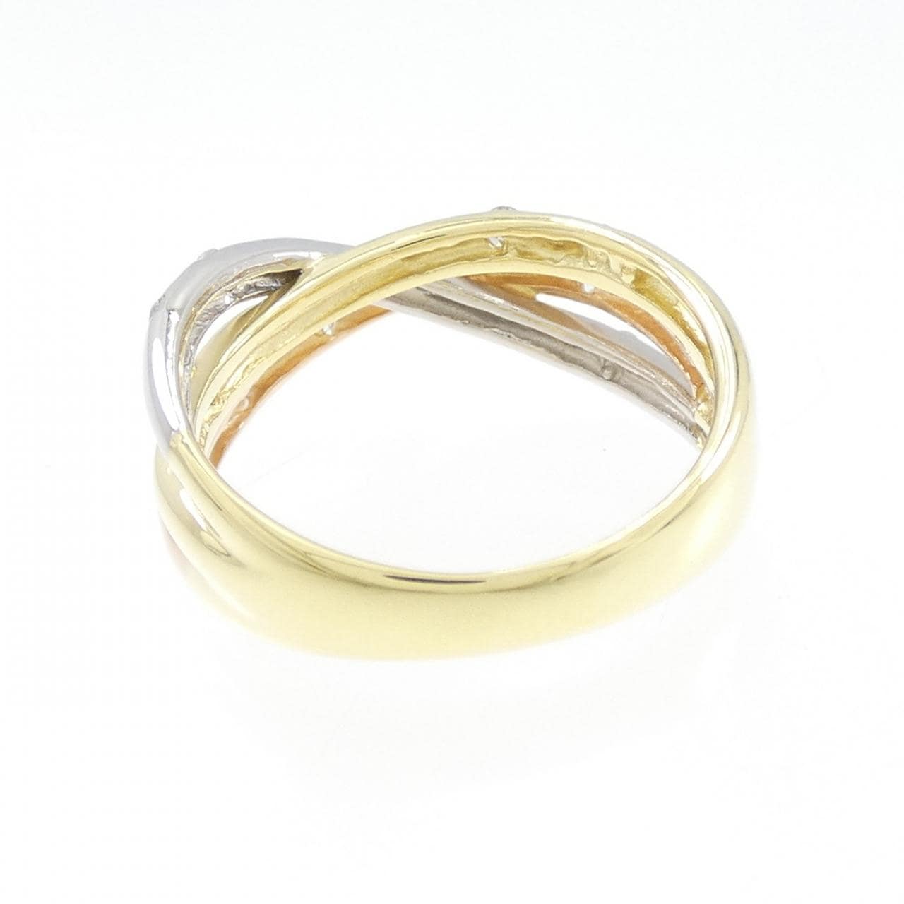 K18YG/PT900/K18PG ダイヤモンド リング 0.30CT