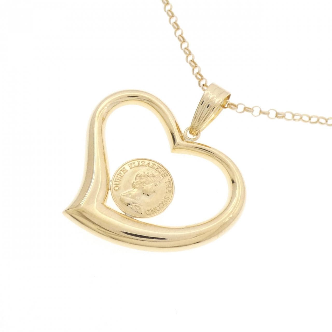 K18YG heart necklace