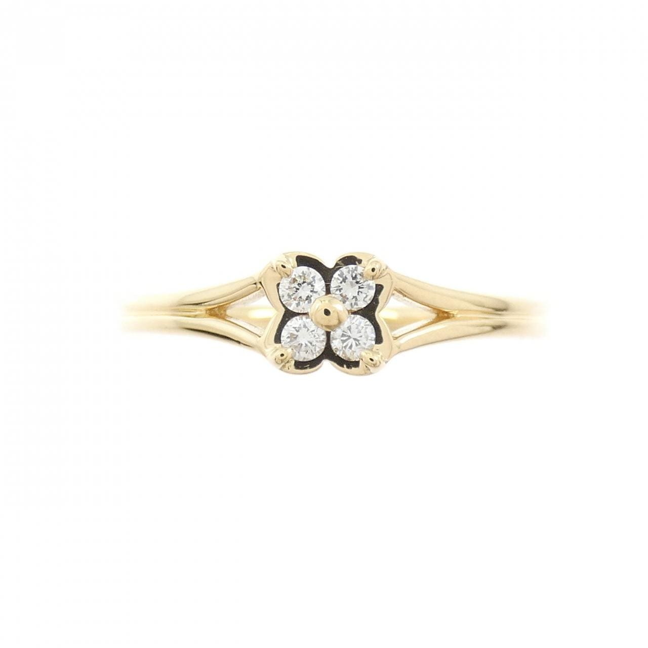 K18YG フラワー ダイヤモンド リング 0.07CT