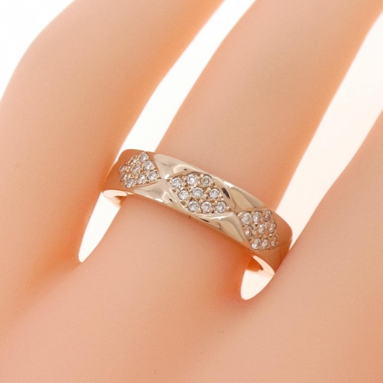 K18PG パヴェ ダイヤモンド リング 0.14CT